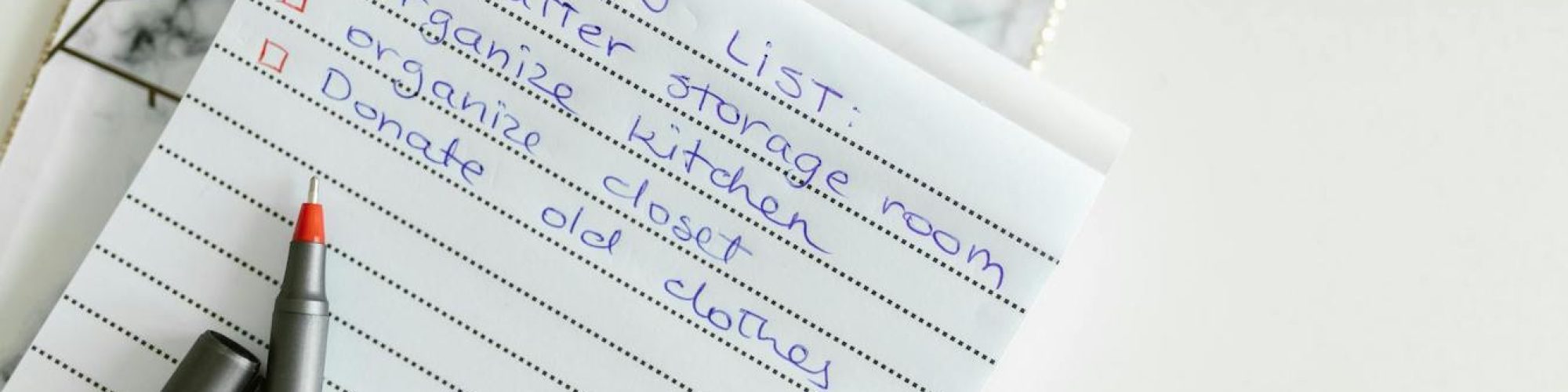 lijstje maken om te werken aan minder spullen